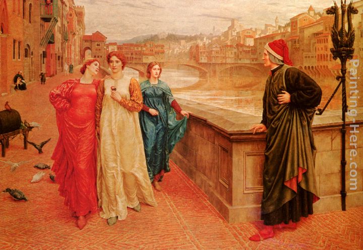 Dante and Beatrice painting - Henry Holiday Dante and Beatrice art painting Dante and Beatrice painting - Henry Holiday Dante and Beatrice art painting